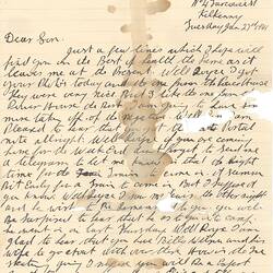 Page - Letter, Father to Aircraftman Royce Phillps, Personal, 27 Jan 1942