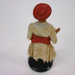 Indian Figure - Man Wearing Red Hat, Clay