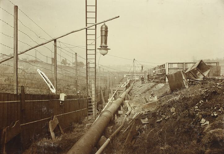 Photograph - Melbourne Electric Supply Co, Circulating Water Suction Pipe, Richmond, Victoria, 29th July 1910