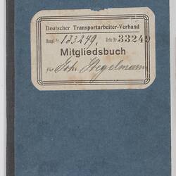 Log Book - Issued to J Stegelman, German Transport Workers Union, 1909