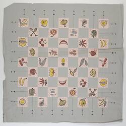 Artwork - Designs for Textiles, Chequerboard With Fruit, circa 1950s