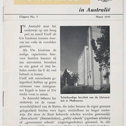 Booklet - Onderwus in Australie, 1959