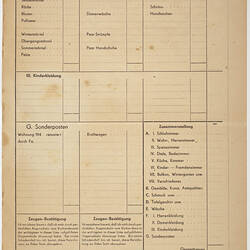 Insurance Claim Form - Domestic Bomb Damage, Issued to German Residents, Germany, circa 1945