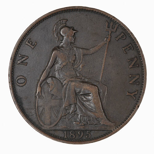 Coin - Penny, Queen Victoria, Great Britain, 1895 (Reverse)