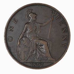 Coin - Penny, Queen Victoria, Great Britain, 1895 (Reverse)