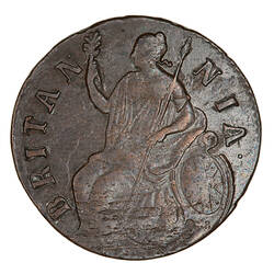 Coin - Halfpenny, William III, England, Great Britain, 1695-1698 (Reverse)