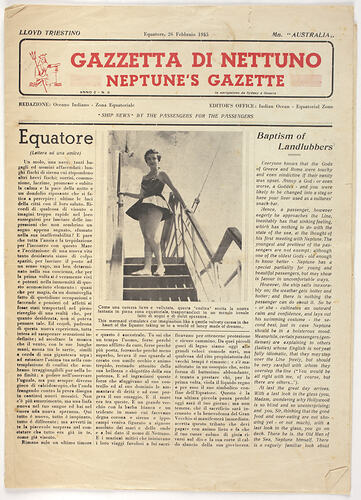 Newspaper - Neptune's Gazette [26/02/1955]