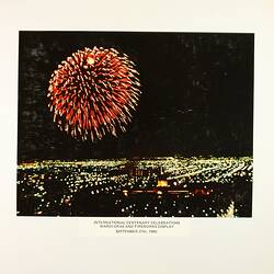 Photograph - International Centenary Celebrations, Mardi-Gras and Fireworks Display, September 1980