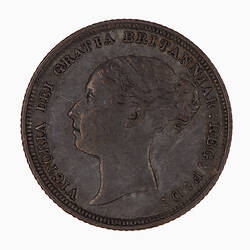 Coin - Sixpence, Queen Victoria, Great Britain, 1887 (Obverse)