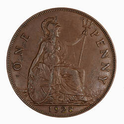 Coin - Penny, George V, Great Britain, 1928 (Reverse)