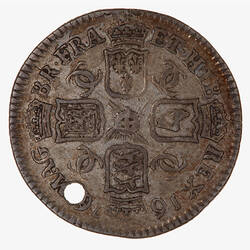 Coin - Sixpence, Charles II, Great Britain, 1676 (Reverse)
