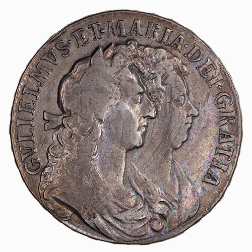 Coin - Halfcrown, William and Mary, Great Britain, 1689 (Obverse)