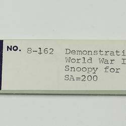Paper Tape - DECUS, '8-162 Demonstration Pkg, World War II, Snoopy for 338, SA=200', circa 1968