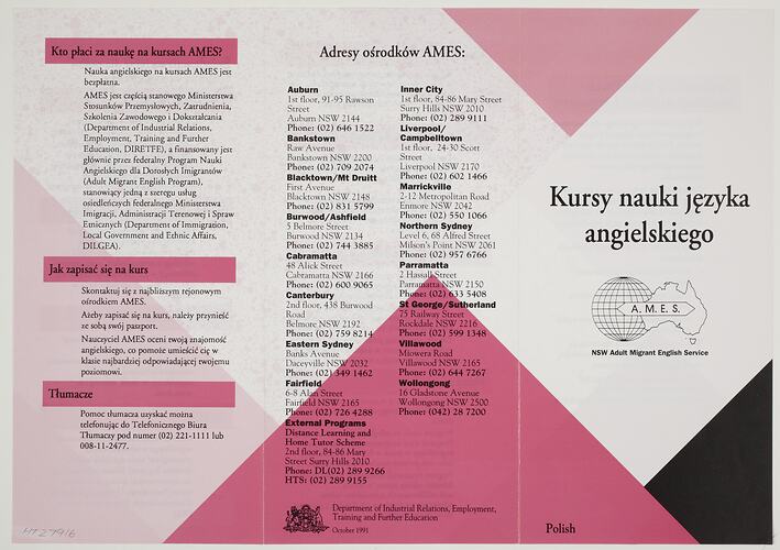 Migrant Education leaflet in Polish text.