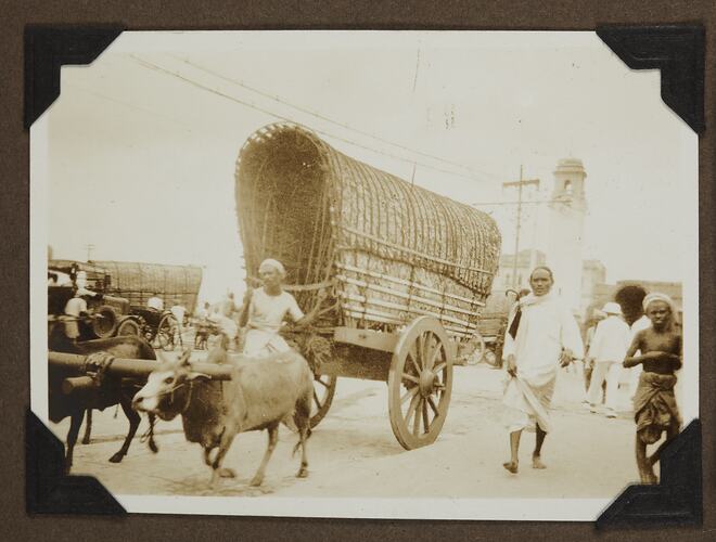 Street Scene with Bullock Cart, Colombo, Ceylon, 1928