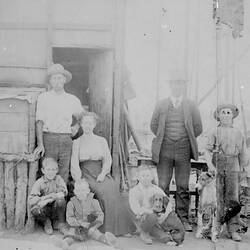 Negative - Family at New Home, Merbein South, Victoria, 1911