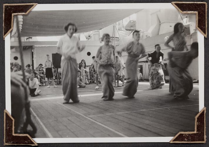 Sack Race, Palmer Family Migrant Voyage, RMS Orion, Indian Ocean, Mar 1947