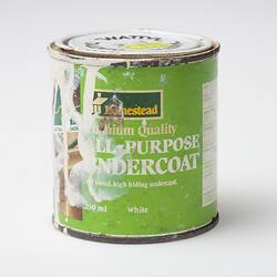Paint Tin - Wattyl Australia Pty Ltd, Wattyl Homestead All-Purpose Undercoat, circa 1970-1990