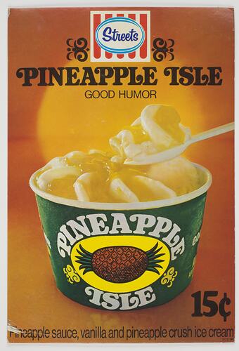 Sign - Streets 'Pineapple Isle' Ice Cream, circa 1972