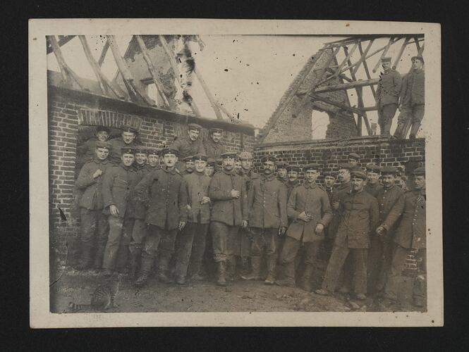 Photograph - German Soldiers in Ruined Buildings, 1914-1918