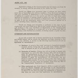 Certificate - Authority to Remain in Australia, Issued to Nicolae Condurateanu, 17 Jun 1952