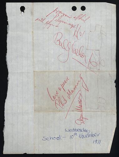 Autographs - Musicians, 10 Nov 1971