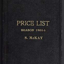 Price List - H.V. McKay, Victoria, 'S.McKay', 1905