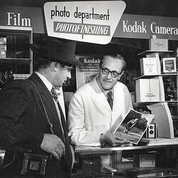Photograph - Kodak Australasia Pty Ltd, Two Men in Shop, Sydney, New South Wales, circa 1950s