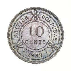 Proof Coin - 10 Cents, British Honduras (Belize), 1939