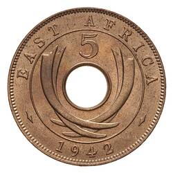 Coin - 5 Cents, British East Africa, 1942