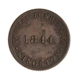 Advertising check - Thomas Lundie & Co., Kingston, Jamaica, 1844