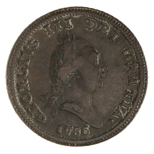 Coin - 1/2 Penny, Isle of Man, 1786
