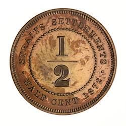 Proof Coin - 1/2 Cent, Straits Settlements, 1872