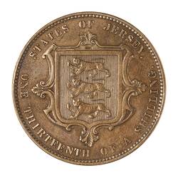 Coin - 1/13 Shilling, Jersey, Channel Islands, 1871