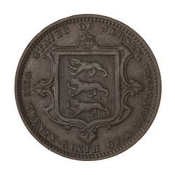 Coin - 1/26 Shilling, Jersey, Channel Islands, 1870