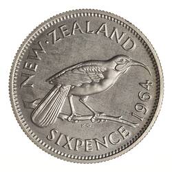 Proof Coin - 6 Pence, New Zealand, 1964