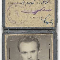 Identity Card - Issued to Sandor Tokai, Hungary, 1954