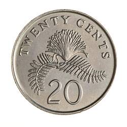 Coin - 20 Cents, Singapore, 1993