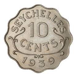 Proof Coin - 10 Cents, Seychelles, 1939