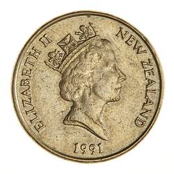 Coin - 1 Dollar, New Zealand, 1991