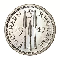 Proof Coin - 3 Pence, Southern Rhodesia, 1947