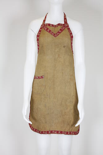 Hessian apron on mannequin.