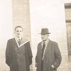 Photograph - George Gordon upon conferring of degree, Melbourne University, Victoria, 1946.