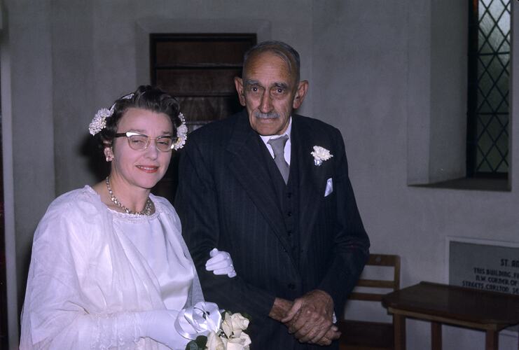 Hope Macpherson on Wedding Day with Cluny Macpherson, Victoria, 2 Apr 1965