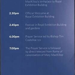 Invitation - 'Celebrating Australia's First Saint', Saint Mary of the Cross MacKillop Canonisation, 17 Oct 2010