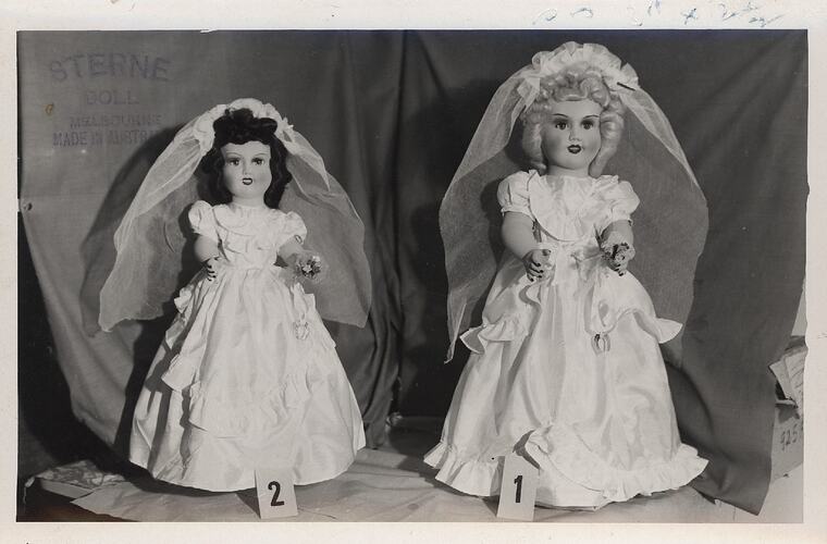Photograph - L. J. Sterne Doll Co., Two L.J. Sterne Dolls on Display, Melbourne, circa 1950