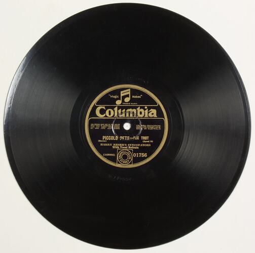 Disc Recording - Columbia, "Collegiate Sam" & "Piccolo Pete", Harry Reser's Syncopators,. 1929