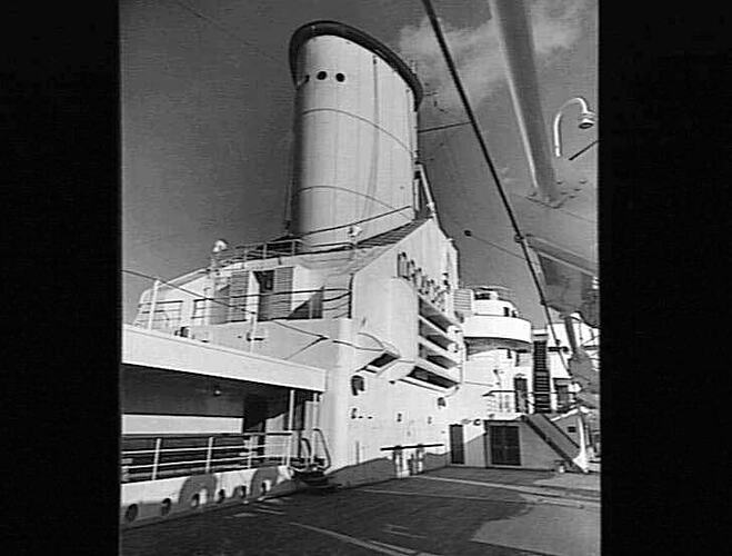 Ship funnel and deck.