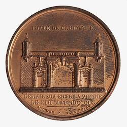 Medal - Napoleon Departs Paris & Enters Vienna, Napoleon Bonaparte (Emperor Napoleon I), France, 1809