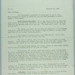 Newsletter - 'Australian Migration Newsletter', 18 Nov 1960